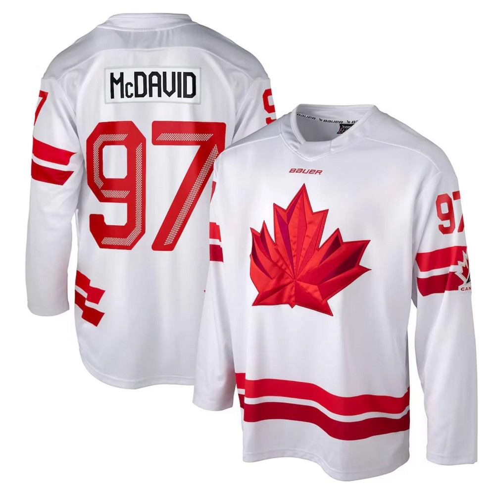 Connor McDavid Hockey Bauer Canada 2026 Olympics Replica Jersey - White-Pro Kit Vault | Brand New 26/27 Sports Jerseys